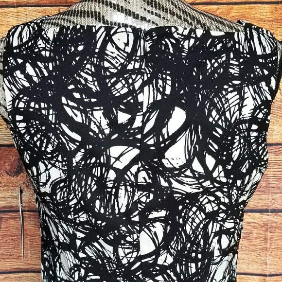 NWT AB Studio black and cream sheath dress size 6 - Picture 6 of 7